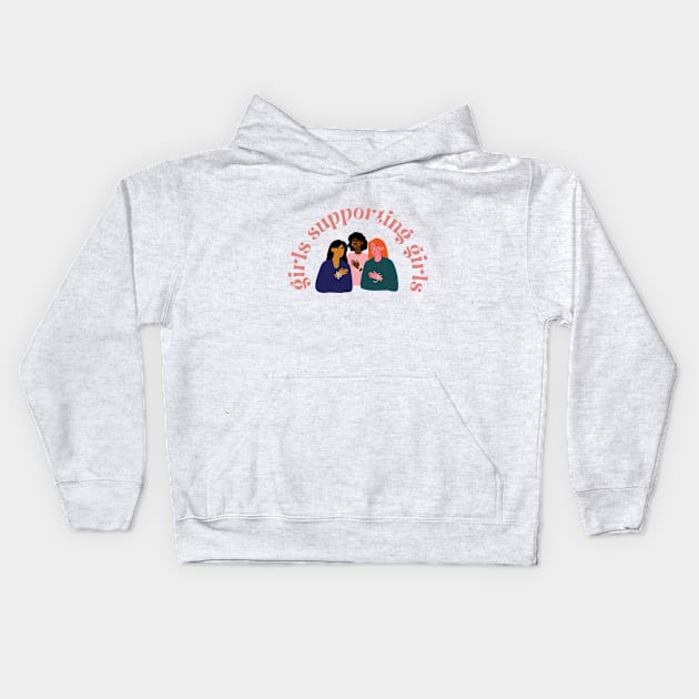 girls supporting girls Kids Hoodie by YuriArt